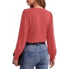 image:imageMANGOPOP Womens Long Sleeve Bodysuit Dressy Casual Business TopsDusty Pink
