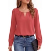 image:imageMANGOPOP Womens Long Sleeve Bodysuit Dressy Casual Business TopsDusty Pink