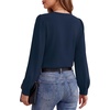 image:imageMANGOPOP Womens Long Sleeve Bodysuit Dressy Casual Business TopsNavy Blue
