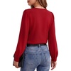 image:imageMANGOPOP Womens Long Sleeve Bodysuit Dressy Casual Business TopsRed