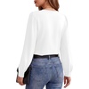 image:imageMANGOPOP Womens Long Sleeve Bodysuit Dressy Casual Business TopsWhite