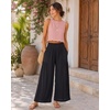image:imageMANGOPOP Womens High Waist Wide Leg Pants with Pockets Casual Lounge