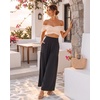 image:imageMANGOPOP Womens High Waist Wide Leg Pants with Pockets Casual Lounge