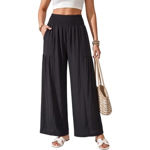 image:imageMANGOPOP Womens High Waist Wide Leg Pants with Pockets Casual Lounge