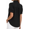 image:imageMANGOPOP Button Down Shirts for Women Puff Short Sleeve BlousesA1black