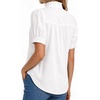 image:imageMANGOPOP Button Down Shirts for Women Puff Short Sleeve BlousesA2white