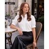 image:imageMANGOPOP Button Down Shirts for Women Puff Short Sleeve BlousesA2white