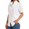 image:imageMANGOPOP Button Down Shirts for Women Puff Short Sleeve BlousesA2white