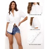 image:imageMANGOPOP Button Down Shirts for Women Puff Short Sleeve BlousesA2white