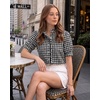 image:imageMANGOPOP Button Down Shirts for Women Puff Short Sleeve BlousesCheckered