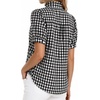 image:imageMANGOPOP Button Down Shirts for Women Puff Short Sleeve BlousesCheckered