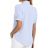 image:imageMANGOPOP Button Down Shirts for Women Puff Short Sleeve BlousesSky Blue
