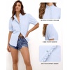 image:imageMANGOPOP Button Down Shirts for Women Puff Short Sleeve BlousesSky Blue