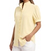 image:imageMANGOPOP Button Down Shirts for Women Puff Short Sleeve BlousesYellow