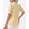 image:imageMANGOPOP Button Down Shirts for Women Puff Short Sleeve Ruffle BlouseYellow