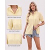 image:imageMANGOPOP Button Down Shirts for Women Puff Short Sleeve Ruffle BlouseYellow