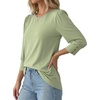 image:imageMANGOPOP Womens 34 Sleeve Puff Tunic Tops Dressy Casual BlousesSage Green