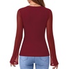 image:imageMANGOPOP Womens Button Down Shirts Trumpet Sleeve Blouse Ruched Mesh TopsBurgundy