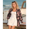 image:imageMANGOPOP Womens Floral Blouses Dressy Casual Button Down Shirts Fall TopsBlack Background Flower