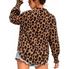 image:imageMANGOPOP Womens Floral Blouses Dressy Casual Button Down Shirts Fall TopsLeopard