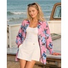 image:imageMANGOPOP Womens Floral Blouses Dressy Casual Button Down Shirts Fall TopsPink Background Flower