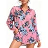image:imageMANGOPOP Womens Floral Blouses Dressy Casual Button Down Shirts Fall TopsPink Background Flower