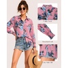 image:imageMANGOPOP Womens Floral Blouses Dressy Casual Button Down Shirts Fall TopsPink Background Flower