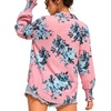 image:imageMANGOPOP Womens Floral Blouses Dressy Casual Button Down Shirts Fall TopsPink Background Flower