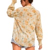 image:imageMANGOPOP Womens Floral Blouses Dressy Casual Button Down Shirts Fall TopsYellow Background Flower