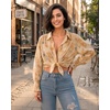 image:imageMANGOPOP Womens Floral Blouses Dressy Casual Button Down Shirts Fall TopsYellow Background Flower