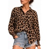 image:imageMANGOPOP Womens Floral Blouses Dressy Casual Button Down Shirts Fall TopsLeopard