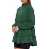 image:imageMANGOPOP Womens Mock Neck Tiered Sweatshirt Dress Long Sleeve Blouse FallGreen