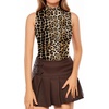 image:imageMANGOPOP Womens Mock Turtle Neck Sleeveless Tank Top Bodysuit15 Leopard