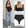 image:imageMANGOPOP Womens Square Neck Backless Tank Top BodysuitA01 Black