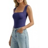 image:imageMANGOPOP Womens Square Neck Backless Tank Top BodysuitDeep Blue