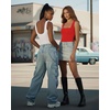 image:imageMANGOPOP Womens Square Neck Backless Tank Top BodysuitRed