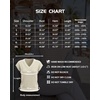 image:imageMANGOPOP Womens V Neck Cap Sleeve Sweater Vest Striped Knit All Season TopBeige and Light Brown