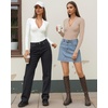 image:imageMANGOPOP Womens Long Sleeve Short Sleeve Mock Turtleneck Zip Up Bodysuit04long Sleeve Semolina
