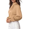 image:imageMANGOPOP Womens Satin Mock Turtle Neck Bodysuit Long Sleeve TopApricot