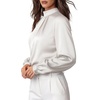image:imageMANGOPOP Womens Satin Mock Turtle Neck Bodysuit Long Sleeve TopWhite