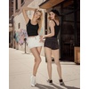 image:imageMANGOPOP Womens Scoop Neck Tank Top Double Lined Sleeveless Slim Fit Shirt01 Black