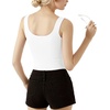 image:imageMANGOPOP Womens Scoop Neck Tank Top Double Lined Sleeveless Slim Fit Shirt02 White