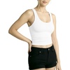 image:imageMANGOPOP Womens Scoop Neck Tank Top Double Lined Sleeveless Slim Fit Shirt02 White