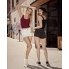 image:imageMANGOPOP Womens Scoop Neck Tank Top Double Lined Sleeveless Slim Fit ShirtBurgundy