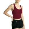 image:imageMANGOPOP Womens Scoop Neck Tank Top Double Lined Sleeveless Slim Fit ShirtBurgundy