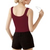 image:imageMANGOPOP Womens Scoop Neck Tank Top Double Lined Sleeveless Slim Fit ShirtBurgundy