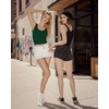 image:imageMANGOPOP Womens Scoop Neck Tank Top Double Lined Sleeveless Slim Fit ShirtDeep Green