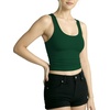 image:imageMANGOPOP Womens Scoop Neck Tank Top Double Lined Sleeveless Slim Fit ShirtDeep Green