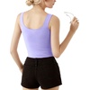 image:imageMANGOPOP Womens Scoop Neck Tank Top Double Lined Sleeveless Slim Fit ShirtVery Peri