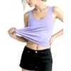 image:imageMANGOPOP Womens Scoop Neck Tank Top Double Lined Sleeveless Slim Fit ShirtVery Peri